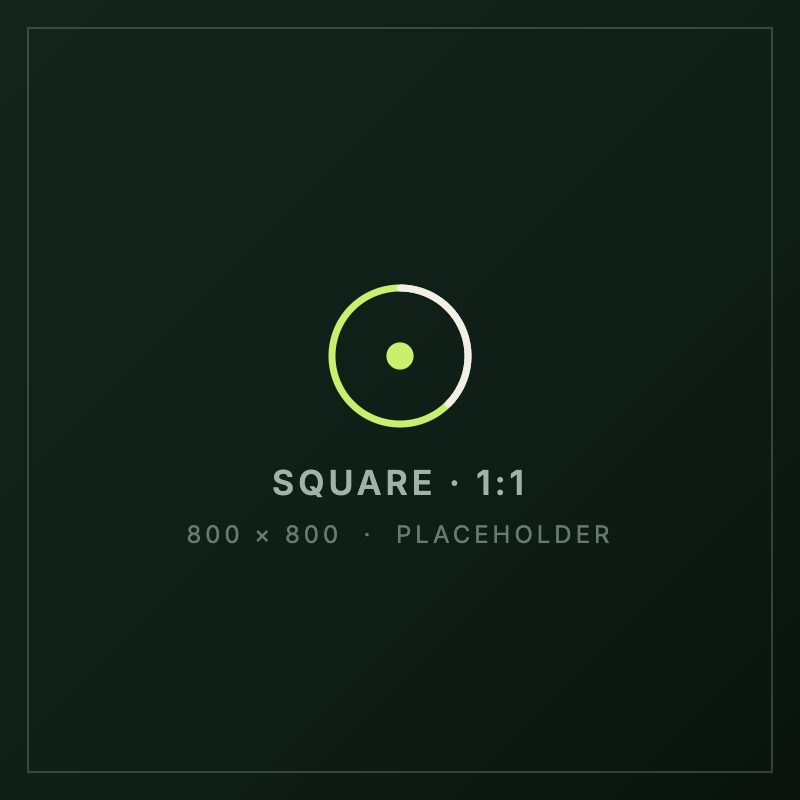 Placeholder graphic marking a square image slot — final photography to be supplied